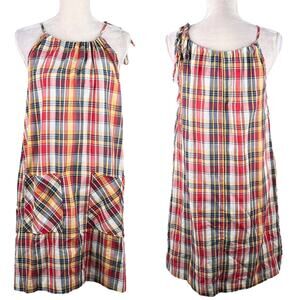 Vintage Sears Fashions Dress Sundress Plaid One Size